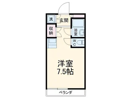 フローラル元木(ワンルーム/3階)の間取り写真