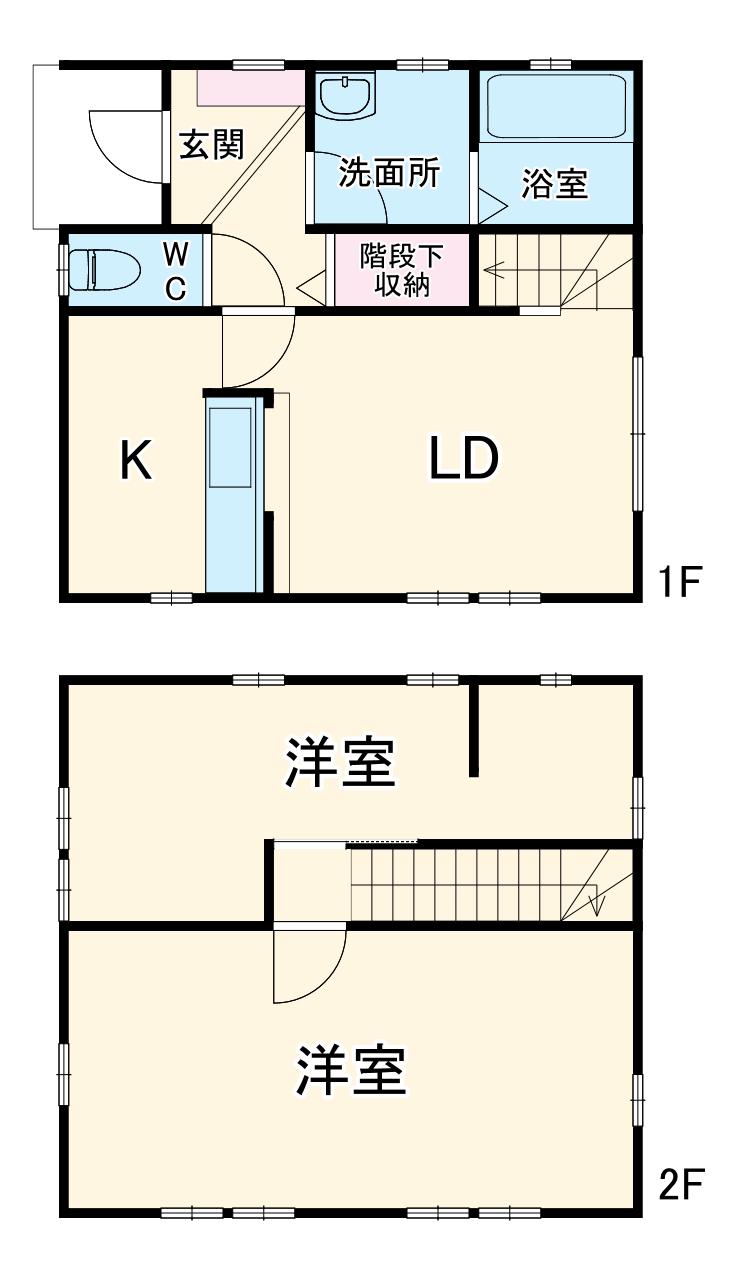 武蔵野線 東浦和駅 徒歩27分 2階建 築12年(2LDK)の間取り写真