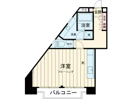 ヒューマンアール(ワンルーム/7階)の間取り写真