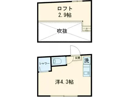 アーバンプレイス駒込Ⅲ(ワンルーム/2階)の間取り写真