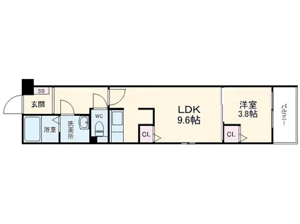 LECIEL寺崎(1LDK/2階)の間取り写真