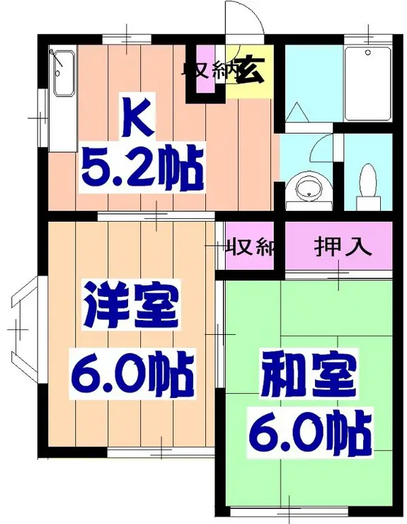 ポワール弐番館 1階階 間取り