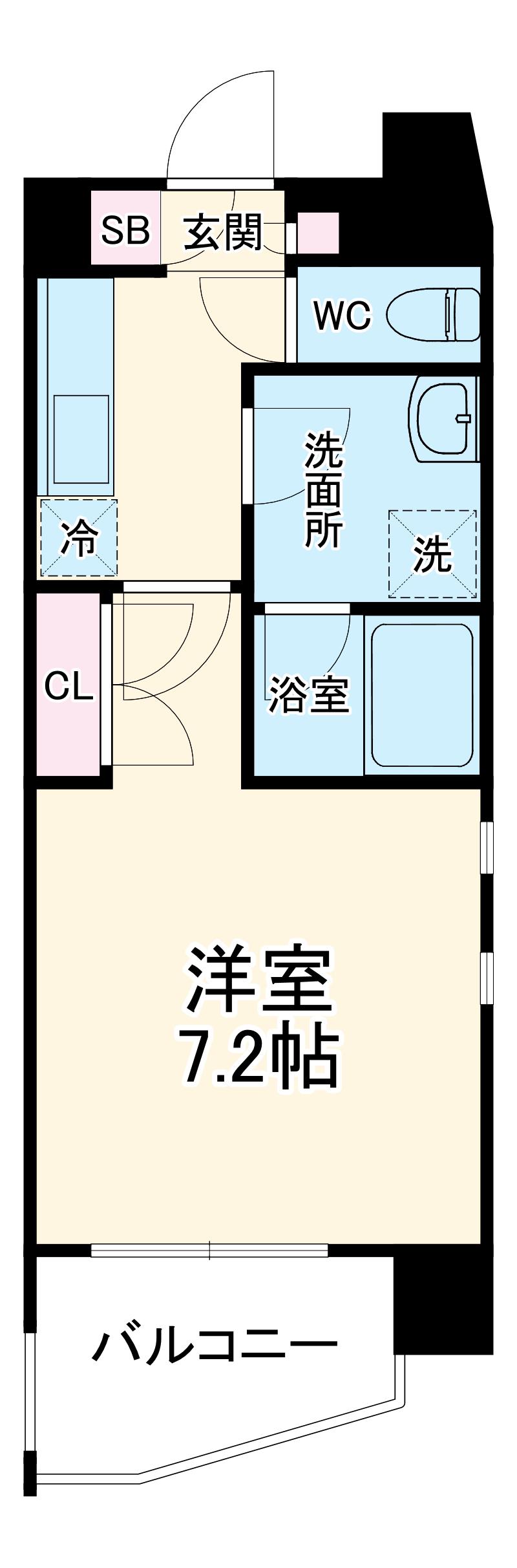 アクアルミエール(1K/2階)の間取り写真