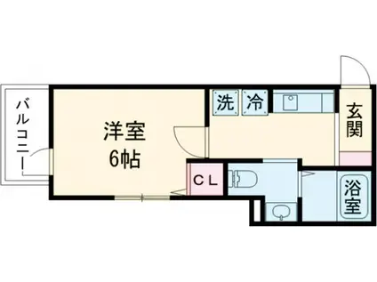 リヴェール高砂(1K/2階)の間取り写真