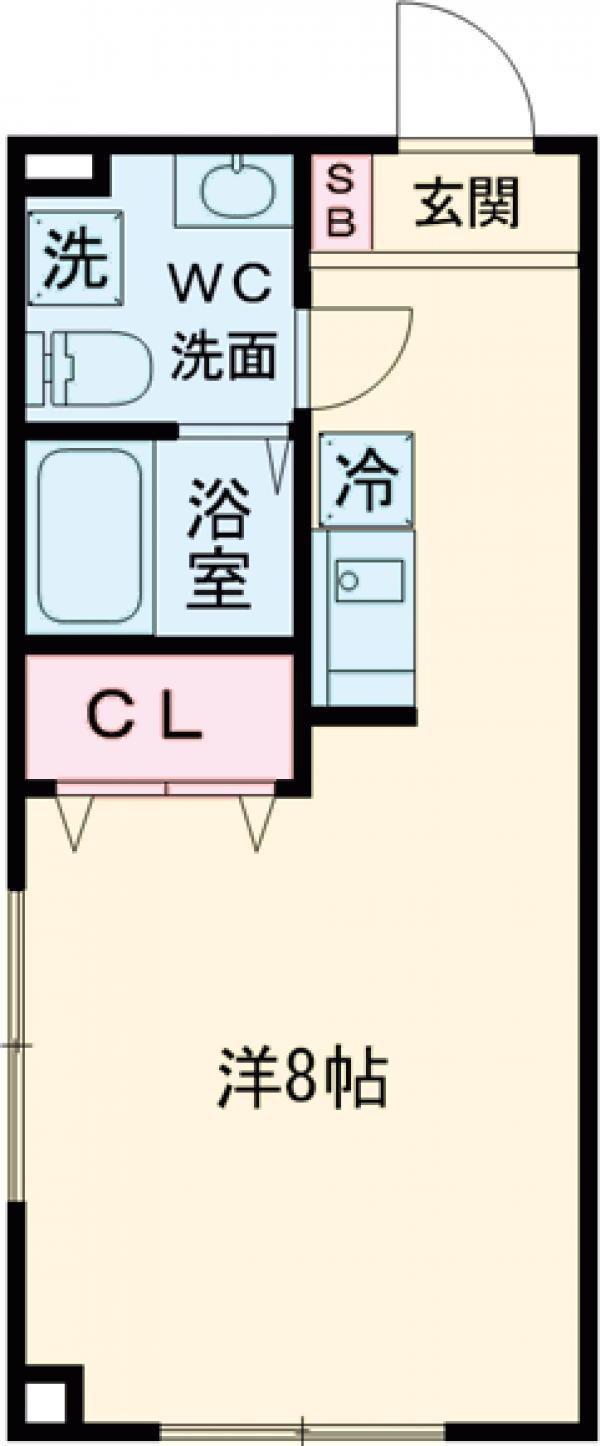 K-SUITE TORITSUDAIGAKU(ワンルーム/1階)の間取り写真