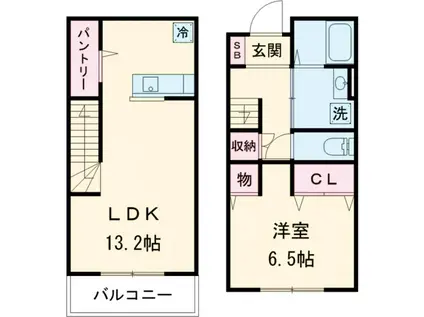 シンフォニー祖師谷(1LDK/1階)の間取り写真