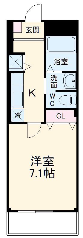 CHERRY HOUSE Ⅴ(1K/1階)の間取り写真