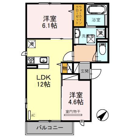 セジュール善2(2LDK/1階)の間取り写真