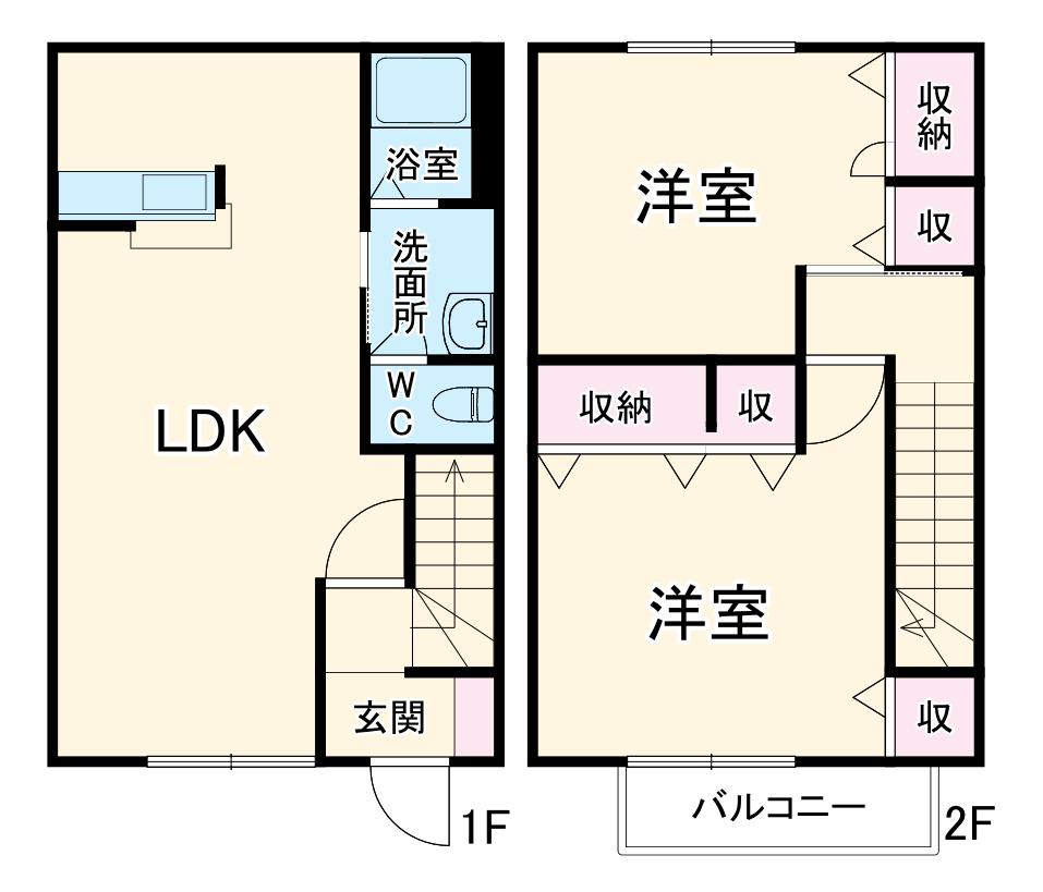 オーキッドⅢ(2LDK)の間取り写真