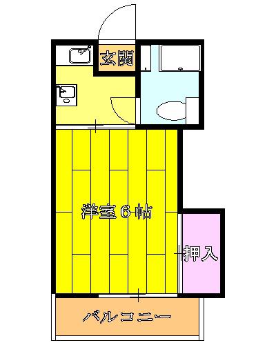 ホームドリアン 3号棟(1K/1階)の間取り写真