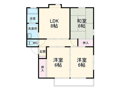 ルーエックⅡ(3DK/2階)の間取り写真