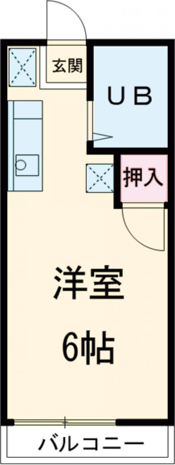 プティキャスル(ワンルーム/2階)の間取り写真