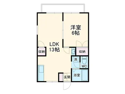 パークサイド美しが丘(1LDK/1階)の間取り写真