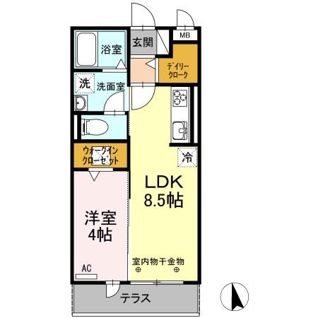 タウンコートⅠ(1LDK/1階)の間取り写真