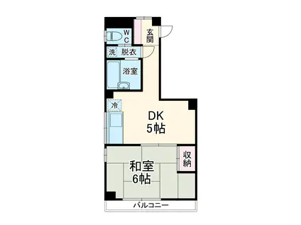 光ハイツ安浦(1DK/2階)の間取り写真