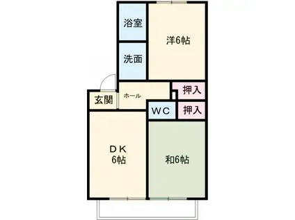 ブランチ・オフィオ(2DK/1階)の間取り写真