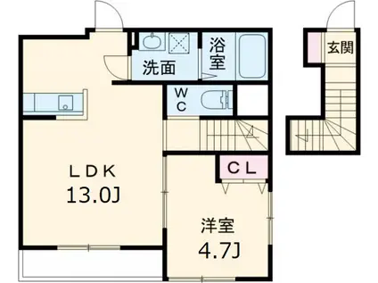 PEAKS(1LDK/2階)の間取り写真
