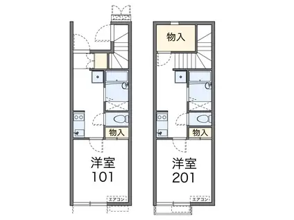 レオネクストジアーズ(1K/1階)の間取り写真