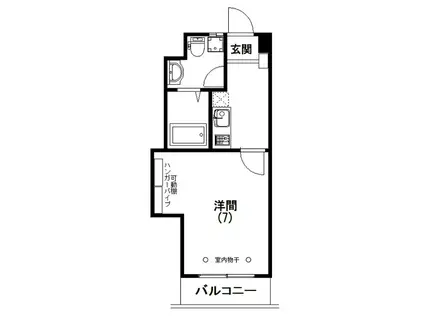 サンリバーハイツ(1K/1階)の間取り写真