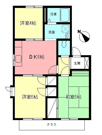 アネックス大下Ⅰ(3DK/1階)の間取り写真