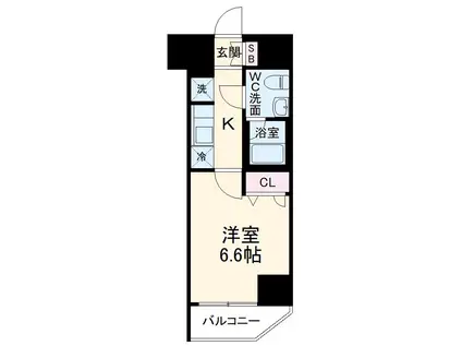 GENOVIA横浜関内SKYGARDEN(1K/7階)の間取り写真