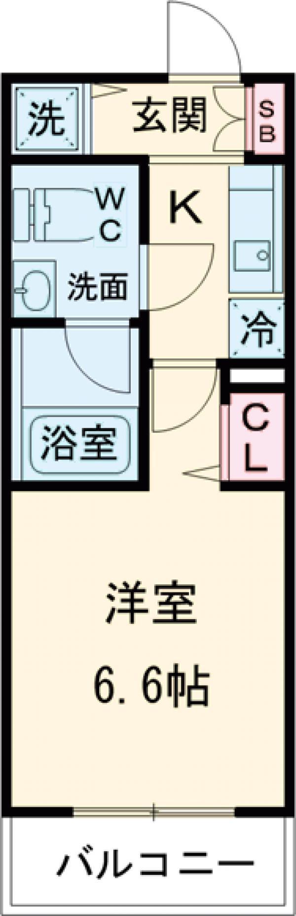 LADOUCEURお花茶屋Ⅱ(1K/1階)の間取り写真