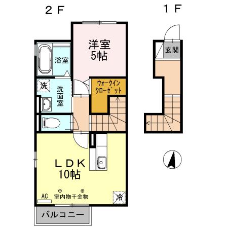 HMKハイツ(1LDK/2階)の間取り写真