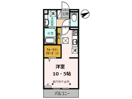 D-ROOM FLOWER(ワンルーム/3階)の間取り写真