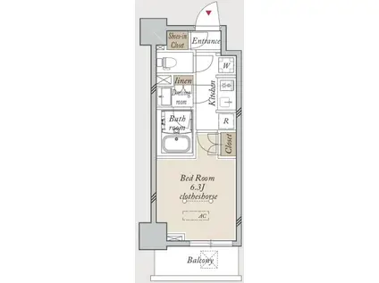 HF川口駅前レジデンス(1K/10階)の間取り写真