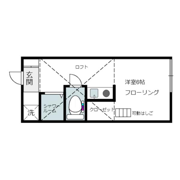 グリフィンドール(ワンルーム/1階)の間取り写真