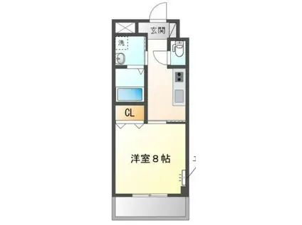 エヴァーグリーン常盤(1K/3階)の間取り写真