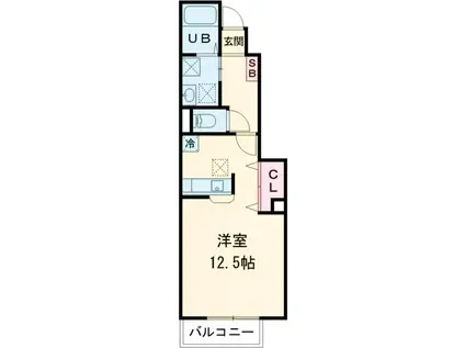 メゾンSMILE2(ワンルーム/1階)の間取り写真