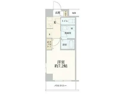 エスコート横浜関内(1K/7階)の間取り写真