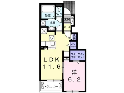 プラシード(1LDK/1階)の間取り写真