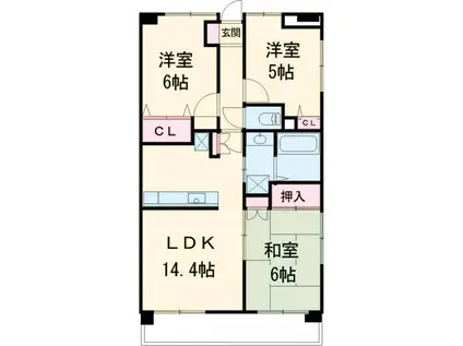 ウィンベルコーラス古淵(3LDK/3階)の間取り写真