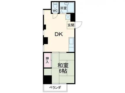 ドフィーヌときわ平Ⅰ(1DK/1階)の間取り写真