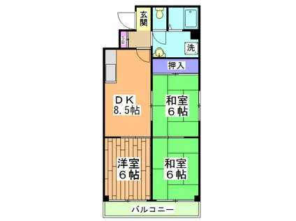 ロイヤルコーポ(3DK/4階)の間取り写真