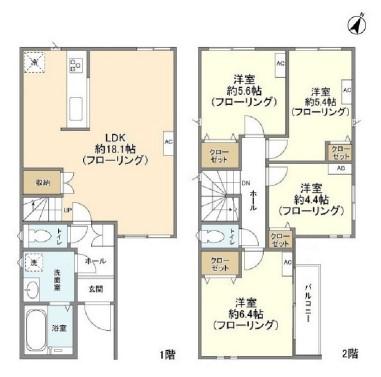 京浜東北・根岸線 北浦和駅 徒歩19分 2階建 築6年(4LDK)の間取り写真