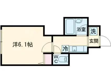 エルセレッソ桜丘(1K/1階)の間取り写真