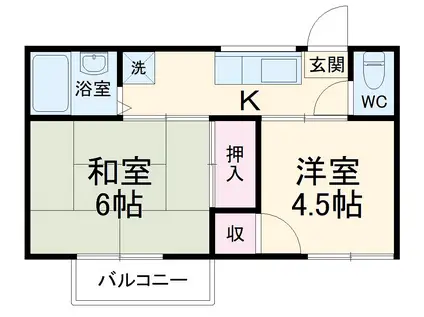 コーポ中澤(2K/2階)の間取り写真