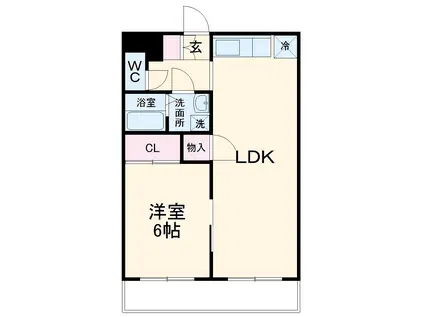 セントラルマンション(1LDK/1階)の間取り写真