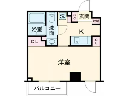 ORSUS新江古田(1K/2階)の間取り写真