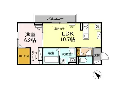 グラン・コート末広通(1LDK/3階)の間取り写真