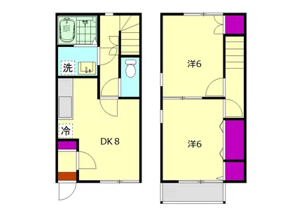 プローグⅡ(2DK/1階)の間取り写真