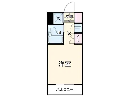 PLENDY武蔵浦和(1K/2階)の間取り写真