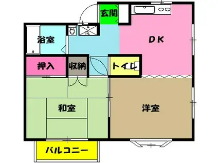 サンハイツ新和(2DK/3階)の間取り写真