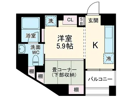 グランドコンシェルジュ藤沢(ワンルーム/6階)の間取り写真