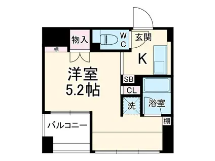 グランドコンシェルジュ藤沢(1K/8階)の間取り写真