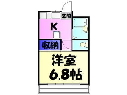 コスモハイツ(1K/2階)の間取り写真