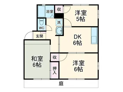 フレグランス後藤(3DK/1階)の間取り写真